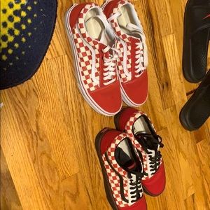 Checkered Vans both pair
